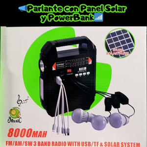 📣Parlante con Panel Solar y PowerBank📶