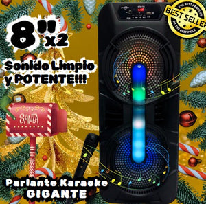 📣Parlante GIGANTE KARAOKE🤪 Doble WOOFER 8"x2