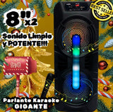 📣Parlante GIGANTE KARAOKE🤪 Doble WOOFER 8"x2